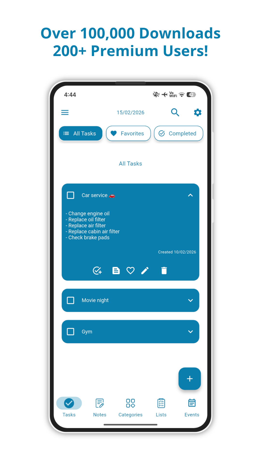 Tasks overview
